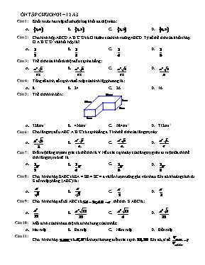 36 câu hỏi trắc nghiệm chương 1 Hình học 12